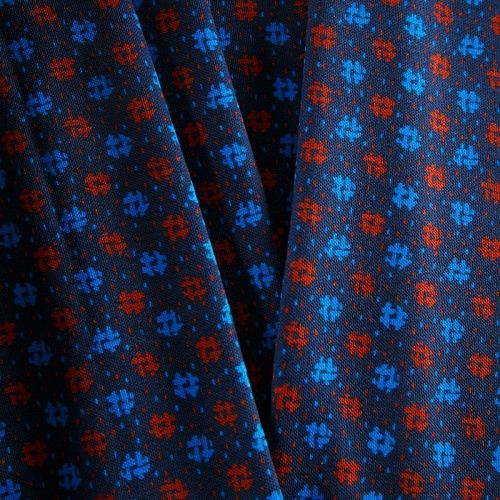 Трикотаж 056-12653 темно-синий принтованный