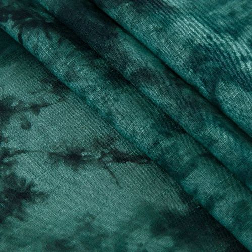 Лен искусственный 035-17439 зеленый принтованный