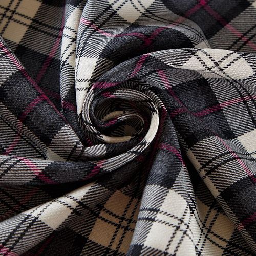 Ткань костюмная 025-12521 молочно-серый клетка