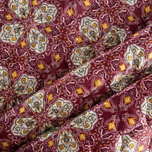 Ткань курточная 2-х сторонняя 033-03819 винный принтованный