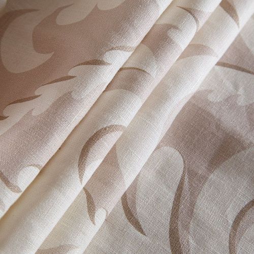 Ткань портьерная лен 504-02-01 песочный принтованный