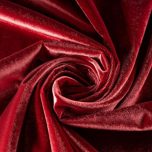 Ткань портьерная бархат 09-02-00339 медно-красный однотонный