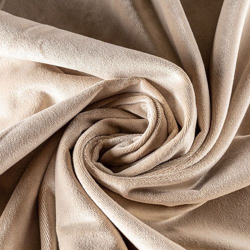 Ткань портьерная бархат 529-02-154 жемчужно-серый однотонный