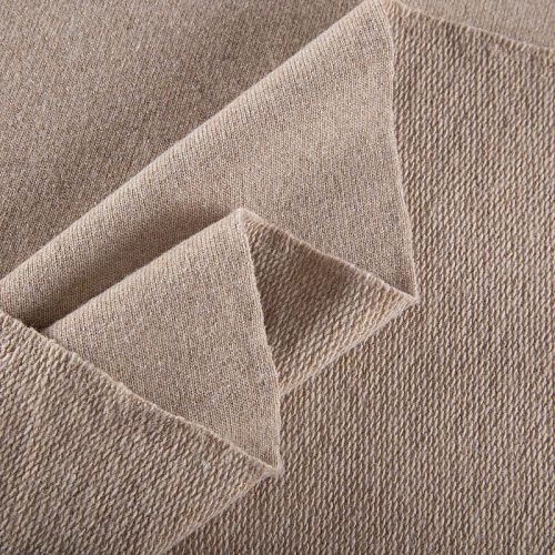 Трикотаж шерстяной вязаный 056-19827 бежевый однотонный