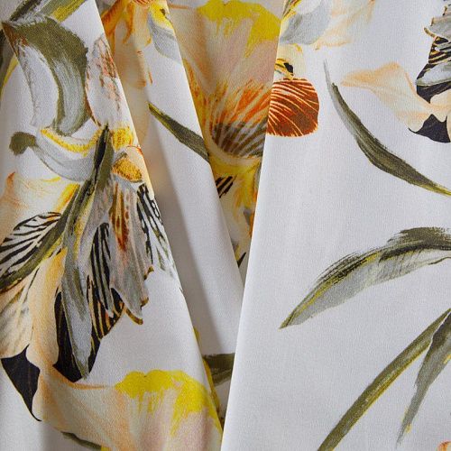 Коттон стрейч 063-12271 белый принтованный