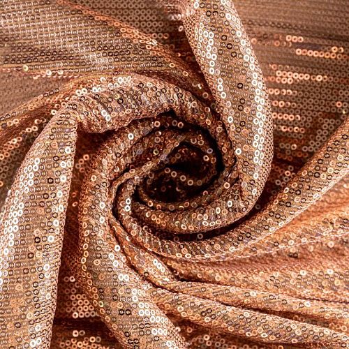 Ткань с пайетками К33-1011 бронзовый однотонный