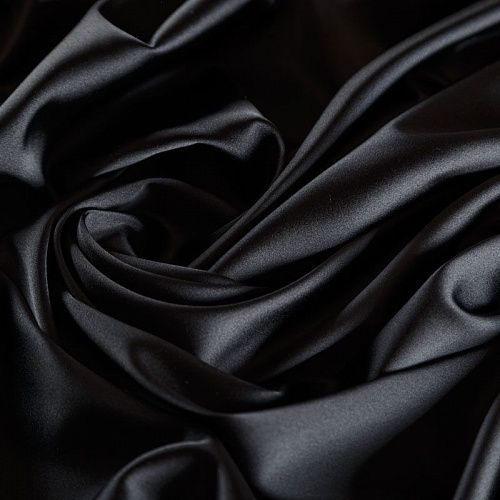 Сатин стрейч 001-07052 черный однотонный