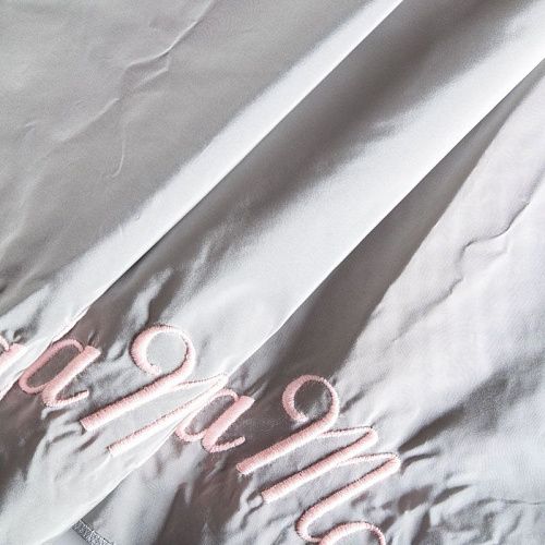 Тафта с вышивкой 051-02934 жемчужно-серый