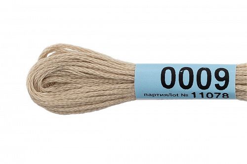 Нитки для вышивания Gamma мулине 8 м 0009 светлый серо-бежевый